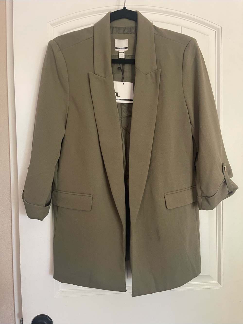 Jules & Leopold Olive Blazer with Rolled Sleeves